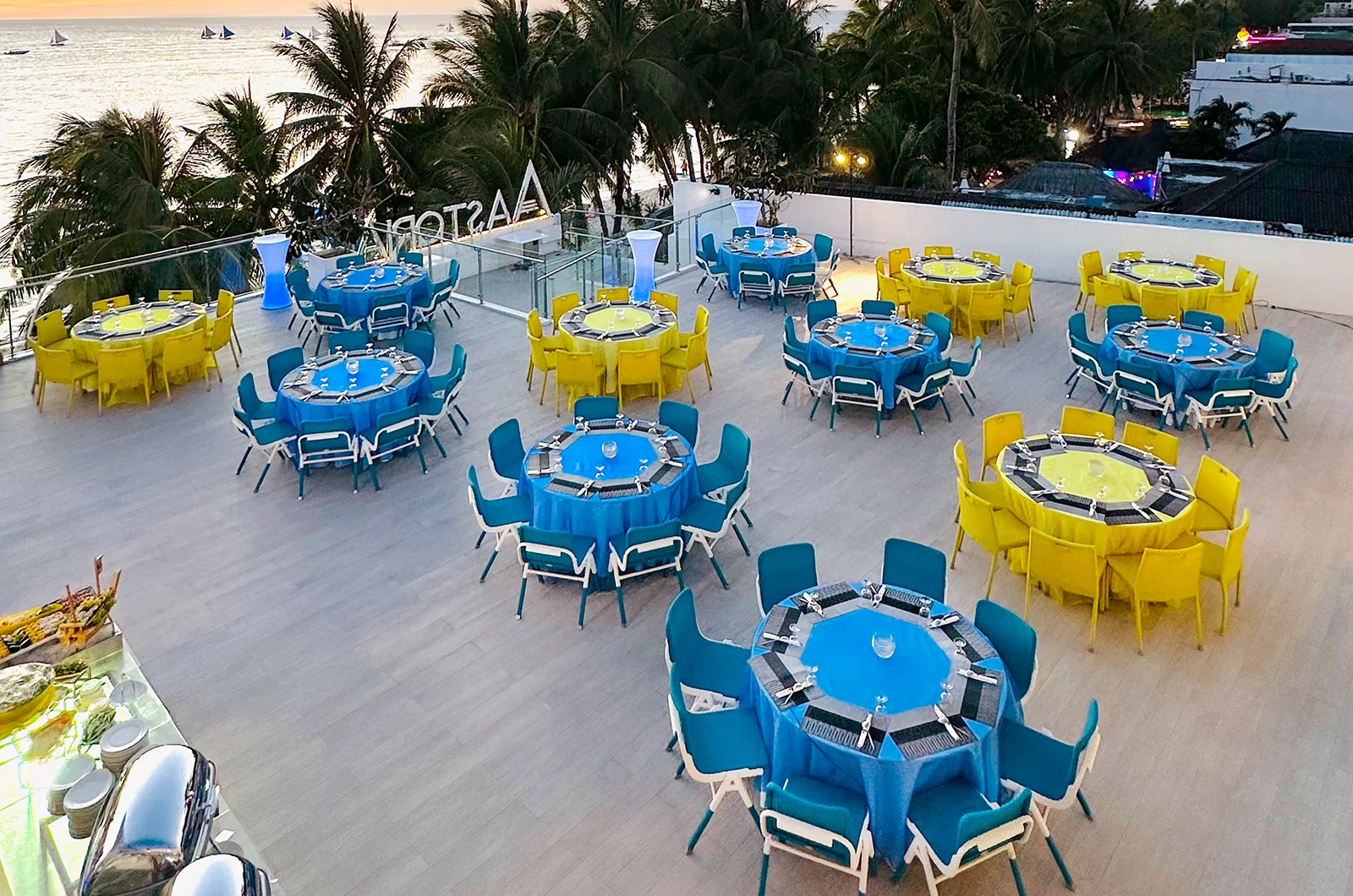 Ballroom with banquet setup